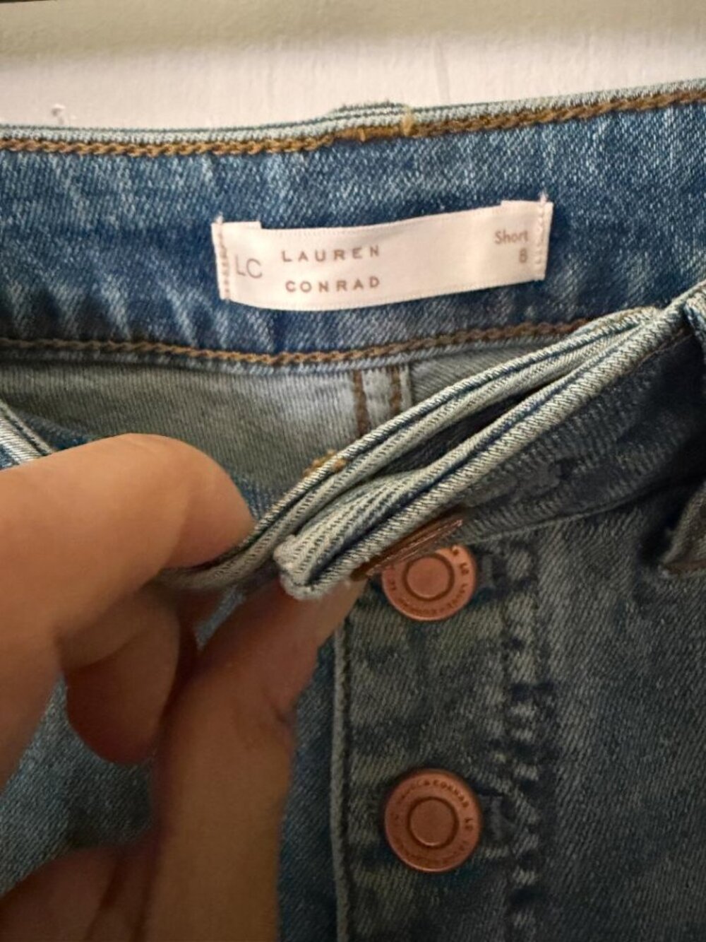 LC Lauren Conrad High‑Rise Button‑Fly Denim Shorts | Size 8 - Picture 6 of 6